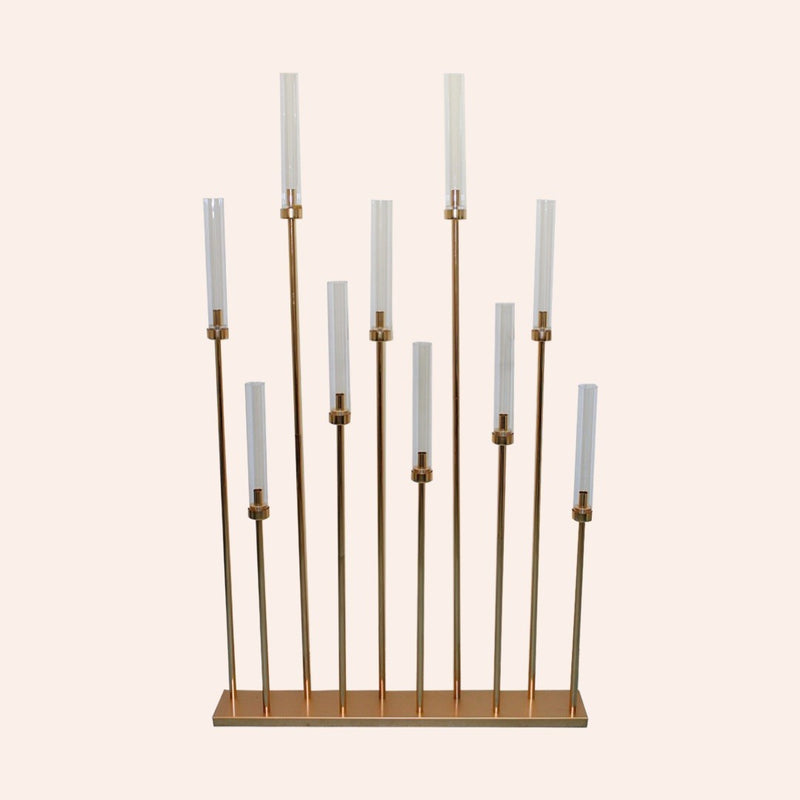 Long Gold metal candle holder